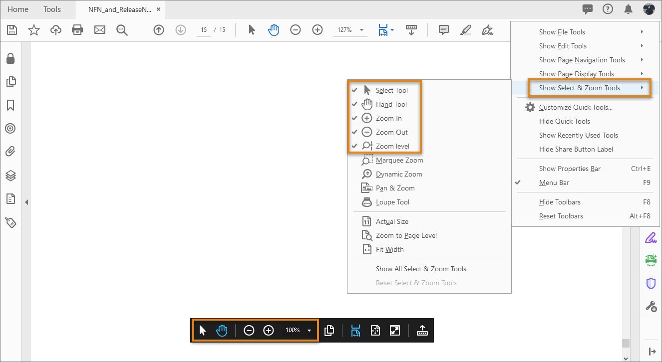  Mostrar/ocultar ferramentas HUD