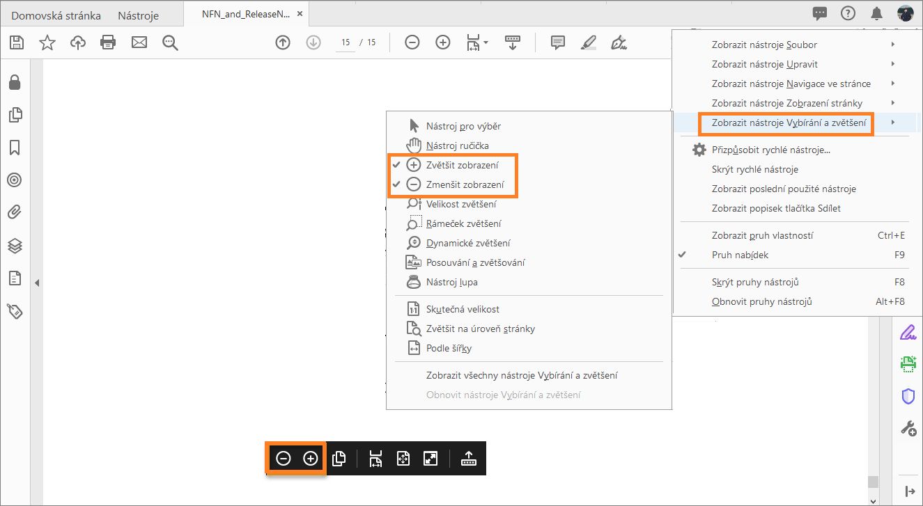  Zobrazit/skrýt nástroje HUD