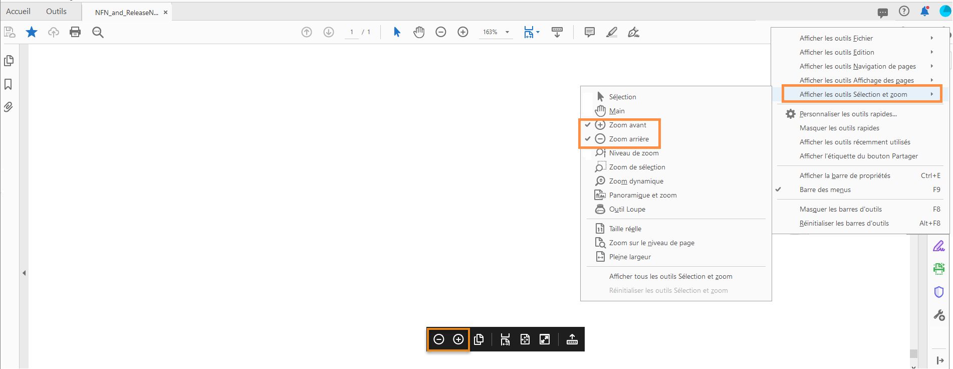  Afficher/masquer les outils HUD