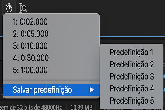 Aplicar zoom no tempo